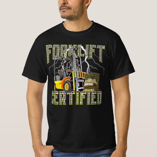 T-shirt Retro style Funny Forclift Operator Forklift (Devant)
