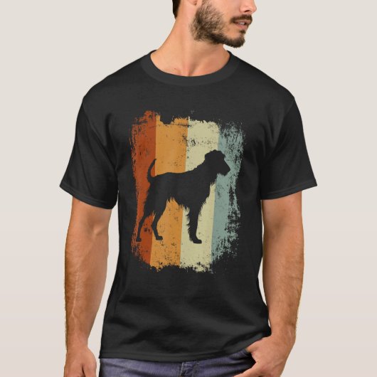 T-shirt Retro Style Irish Wolfhound Dog (Devant)