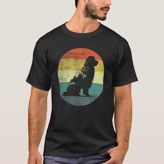 T-shirt Retro Style Newfoundland Dog (Devant)