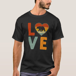 T-shirt Rétro Style Vintage Bear Graphic Cute Valentines D