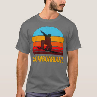 T-shirt Retro Style Vintage Sunset Snowboard