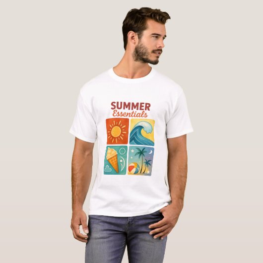T-shirt Retro Summer Essentials Graphic Tee (Devant entier)