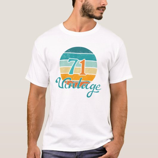 T-shirt Retro Sunset 71 Vintage en détresse (Devant)