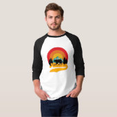 T-shirt Retro Sunset Alaska Juneau Bear Mountains Wild AK (Devant entier)