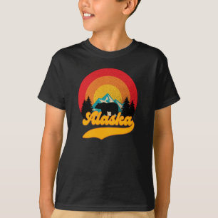 T-shirt Retro Sunset Alaska Juneau Bear Mountains Wild AK