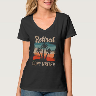 T-shirt Retro Sunset Beach Retirement Quote Retired Copy W