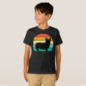 T-Shirt Retro Sunset Corgi (Devant entier)