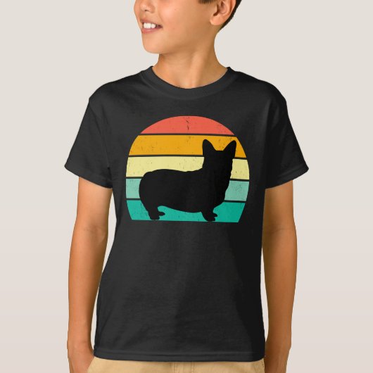 T-Shirt Retro Sunset Corgi (Devant)