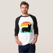 T-Shirt Retro Sunset Corgi (Devant entier)