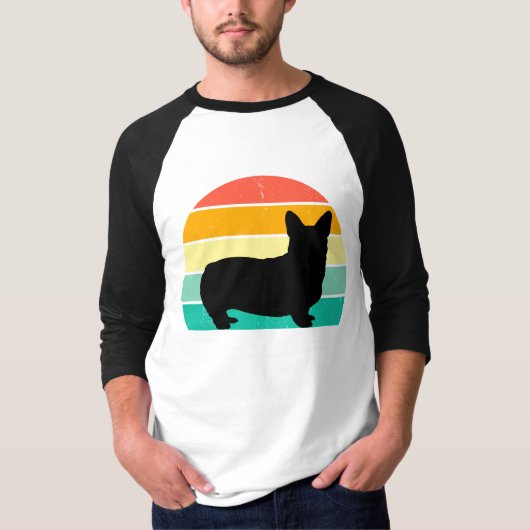 T-Shirt Retro Sunset Corgi (Devant)