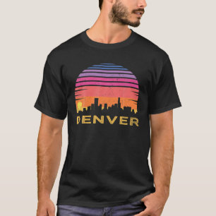 T-shirt Retro Sunset Denver Colorado Chemise Vintage Skyli