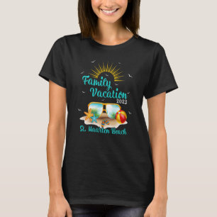 T-shirt Retro Sunset Family Vacation 2023 St Maarten Beach