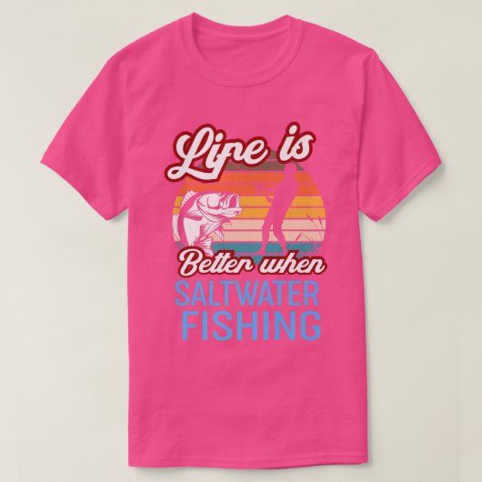 T-shirt Retro Sunset Fishing  (Design devant)