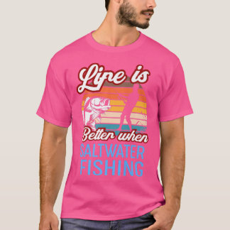 T-shirt Retro Sunset Fishing 