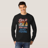 T-shirt Retro Sunset Fishing  When Basket Fishing (Devant entier)