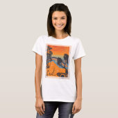 T-shirt Retro Sunset Forest Paysage Abstrait (Devant entier)