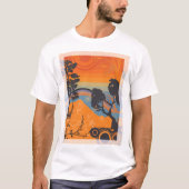 T-shirt Retro Sunset Forest Paysage Abstrait (Devant)