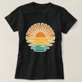 T-shirt Retro Sunset Graphic; Summer Sun & Sea (Design devant)