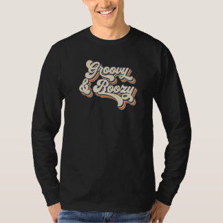 T-shirt Retro Sunset Groovy & Boozy Bachelorette Party Bri