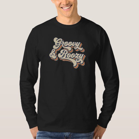 T-shirt Retro Sunset Groovy & Boozy Bachelorette Party Bri (Devant)