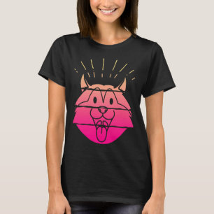 T-shirt Retro Sunset Happy Husky