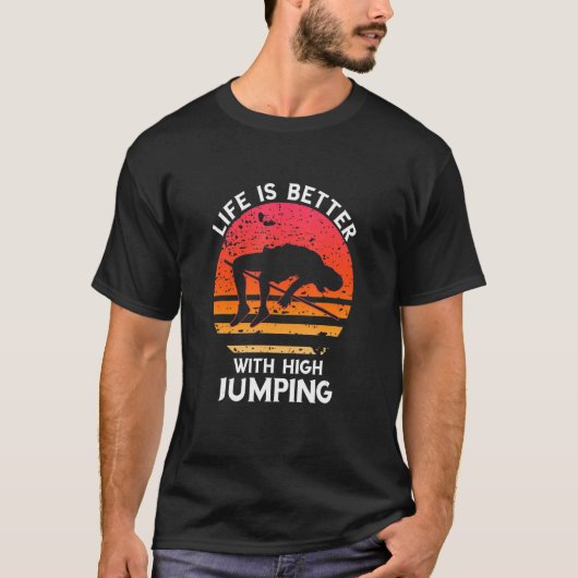T-shirt Retro Sunset High Jump  Track And Field (Devant)