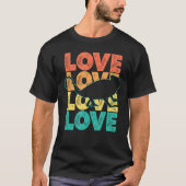 T-shirt Retro Sunset I Love Chameleon Idée pour animal (Devant)