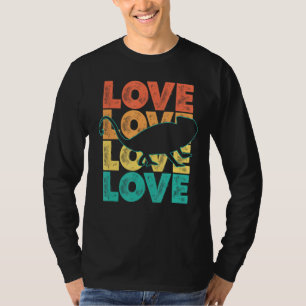 T-shirt Retro Sunset I Love Chameleon Idée pour animal