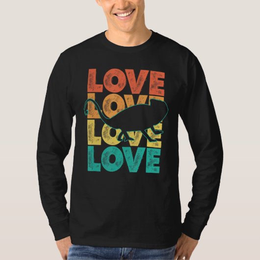 T-shirt Retro Sunset I Love Chameleon Idée pour animal (Devant)