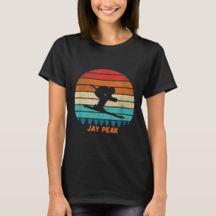 T-shirt Retro Sunset Jay Peak Ski du Vermont _1