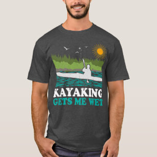 T-shirt Retro Sunset Kayaking Me Donne Wet Canoe Boot Ka
