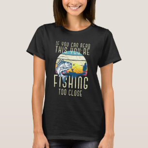 T-shirt Retro Sunset Lake Pêche Pêcheur Hobby Pêche