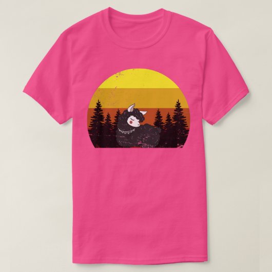 T-shirt Rétro Sunset Llama (Design devant)