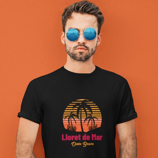 T-shirt Retro Sunset Lloret de Mar Espagne Vacances