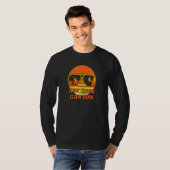 T-shirt Retro Sunset Mountain Climber Rock Escalade Red Ro (Devant entier)