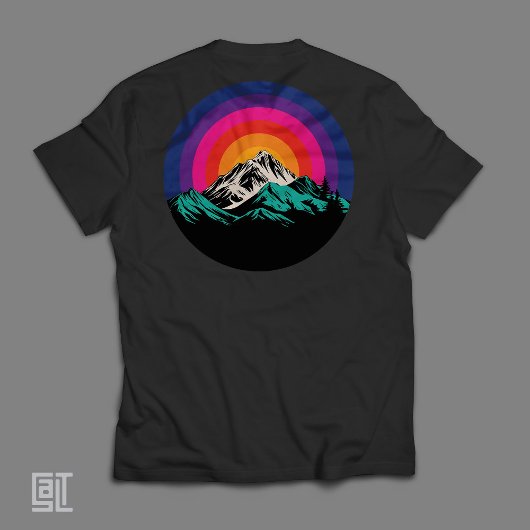 T-shirt Retro Sunset Mountains