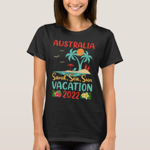 T-shirt Retro Sunset Palm Tree Beach Vacation 2022 Austral