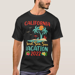 T-shirt Retro Sunset Palm Tree Beach Vacation 2022 Califor