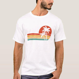 T-shirt Retro Sunset Palm Trees Vintage Beach