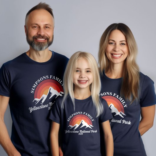 T-shirt Retro Sunset Personnalisé Famille Vacances Groupe