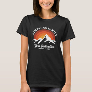 T-shirt Retro Sunset Personnalisé Famille Vacances Groupe 