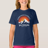 T-shirt Retro Sunset Personnalisé Famille Vacances Groupe  (Devant)