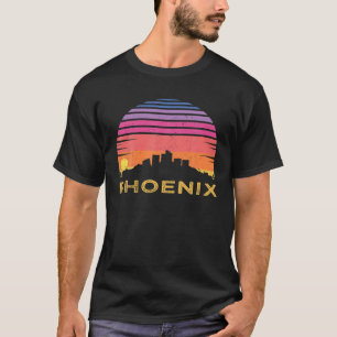 T-shirt Retro Sunset Phoenix Arizona Chemise Skyline Vinta