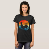 T-shirt Retro Sunset Rooster Chicken Lover (Devant entier)