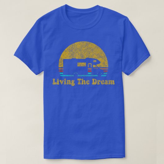 T-shirt Retro Sunset RV Living The Dream Camping Gift  (Design devant)
