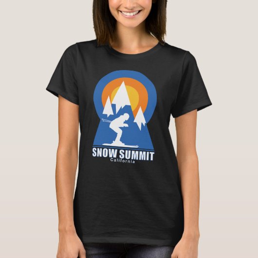 T-Shirt Retro Sunset Ski Summit (Devant)