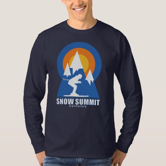 T-Shirt Retro Sunset Ski Summit (Devant)