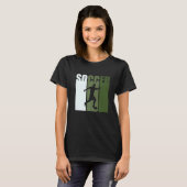 T-shirt Retro Sunset Soccer Player Green Silhouette (Devant entier)