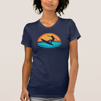 T-shirt Retro Sunset Surf _ Vibes Vintages