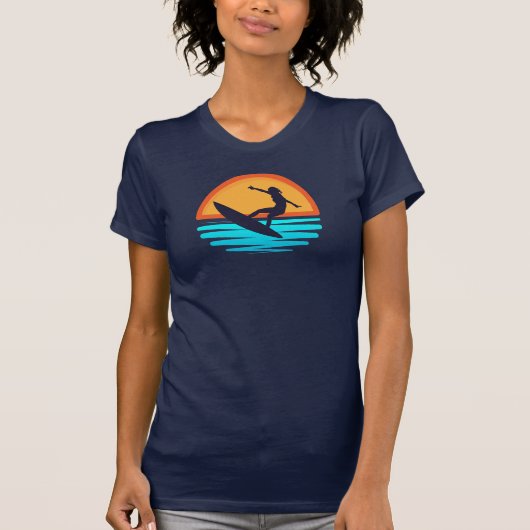 T-shirt Retro Sunset Surf _ Vibes Vintages (Devant)